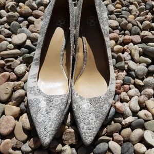 ANN TAYLOR 2" Heel  Leather Snake Print Sz 8M